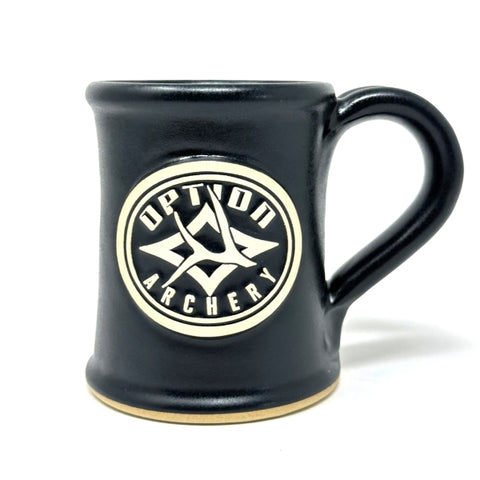 12 oz Black Option Archery Coffee Mug; Handmade in the USA!